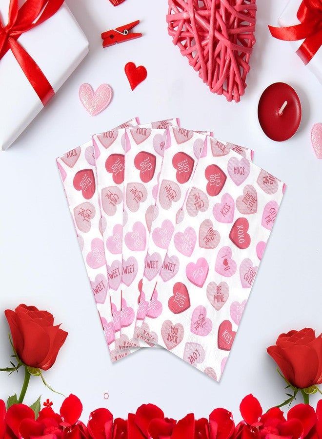 Pascliyna 200Pcs Valentine’s Day Paper Napkins, Pink Disposable Love Heart Napkins, Valentines Decorative Paper Guest Towels for Valentines Day Wedding Engagement Anniversary Home Bathroom Party Supplies - Image 4